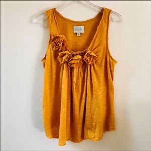 ANTHROPOLOGIE Deletta Rosette Sleeveless Top